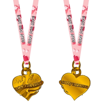 Huy chương chạy bộ Run For Love (mạ vàng) -