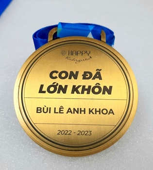 Huy chương khắc laser Happy -